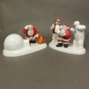 Two boxed Coalport Characters Raymond Briggs Father Christmas figurines Where's the Chimney? and