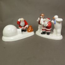 Two boxed Coalport Characters Raymond Briggs Father Christmas figurines Where's the Chimney? and