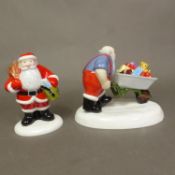 Two boxed Coalport Characters Raymond Briggs Father Christmas figurines Almost There and Christmas