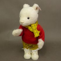 Boxed Steiff Rupert Classic Rupert Bear, no 02609, with CoA, height 28cm.