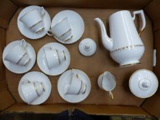 Royal Tuscan white and gold coffee set of 15 pieces (1 tray).