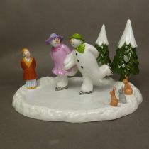 Boxed Coalport Characters The Snowman figurine Ice Dance, limited edition.