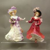 Two Royal Doulton lady figurines, Patricia HN3365 and Lily HN3626 (2).