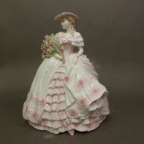 Coalport lady figurine in The Four Flowers, Rose CW127, limited edition. (H: 25cm)