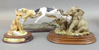 A mixed selection of animal figures to include:-Teviotdale ' Greyhound pair running. The Leonardo