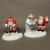 Two boxed Coalport Characters Raymond Briggs Father Christmas figurines My Best Friends and All Home