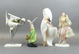 A Selection of Figurines to include:- Carl Scheidig Art Deco Dancer, Leonardo Collection '