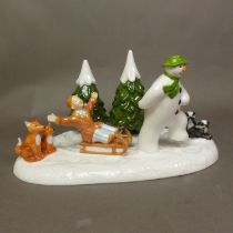Boxed Coalport Characters The Snowman figurine Winter Fun, limited edition.