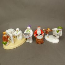 Three boxed Coalport Characters The Snowman figurines/items, The Adventure Begins, Chilling Out