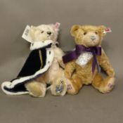 Two boxed Steiff bears, Queen Elizabeth II Platinum Jubilee Bear no 1771, with CoA, height 30cm