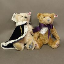 Two boxed Steiff bears, Queen Elizabeth II Platinum Jubilee Bear no 1771, with CoA, height 30cm