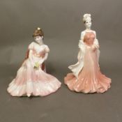 Two Coalport lady figures 'Thoughts of you' from the Park Lane collection & Ladies of fashion figure