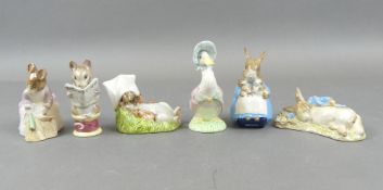 Beatrix Potter Royal Albert Character Figures to include:- Hunca Munca Sweeping, Peter in the