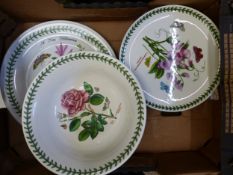 Portmeirion Botanic Garden pattern items to include a circular serving platter, cake stand and large