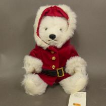Boxed Steiff Teddy Bear Santa Claus, no 02878, with CoA, height 25cm.