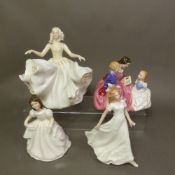 Royal Doulton figurines, The Bedtime Story HN2059, Amanda HN3635, Friendship HN3491 and seconds