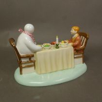 Boxed Coalport Characters The Snowman figurine Dinner for Two, limited edition.