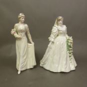 Coalport limited edition figurines, Diana The Jewel in the Crown and Diana Princess of Wales (2).