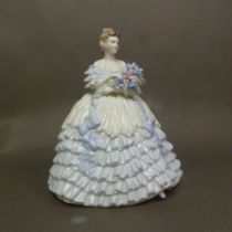 Coalport lady figurine in The Four Flowers, Iris CW160, limited edition. (H: 25cm)