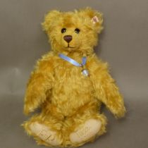 Boxed Steiff Golden Jubilee Teddy Bear, height 35cm.