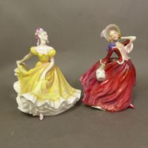 Royal Doulton figurines, Autumn Breezes HN1934 and Ninette HN2379 (2).