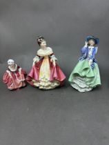 Three Royal Doulton figures Top o' the Hill HN1833 and small figure Goody Two Shoes HN2039, togethe