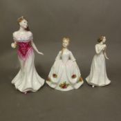 Three Royal Doulton figurines, For You HN3863, Old Country Roses HN3482 and Cherish HN4442 (3).