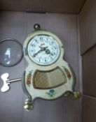Schatz, Germany, 8-day mechanical mantel clock, the glass and bezel are detached, height 20.5cm.