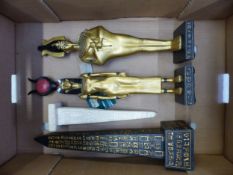 Egypt interest, two Mandalay Place 'Myth & Egypt' resin figures of Isis and Osiris, together with