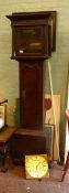 Oak cased brass-faced grandfather clock 195cm H