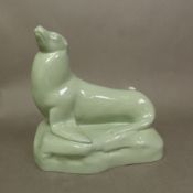 John Skeaping for Wedgwood Sealion in green glaze finish, impressed J. Skeaping mark, printed
