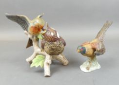 Goebel Birds to include:- Robin feeding a Cuckoo model no:- 38011 together with a Pheasant model