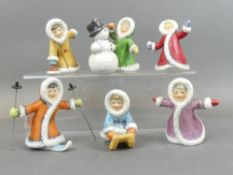 Goebel Winter Sport/Snowman Making Themed Children Characters. Tallest:- 10cm (5)