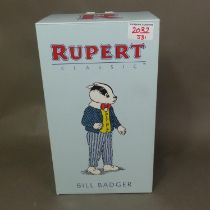 Boxed Steiff Rupert Classic Bill Badger, no 317, with CoA, height 28cm.