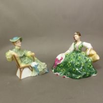 Royal Doulton lady figurines, Elyse HN2474 and Ascot HN2356 (2).