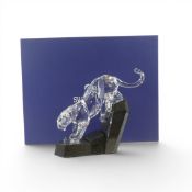 Swarovski crystal Panther (874337) retired 2011 designed by Heinz Tabertshofer in clear crystal