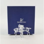 Swarovski Crystal Foals (627637) retired 2011 designed by Martin Zedron presented in clear faceted