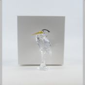 Swarovski Crystal Black Crested Heron with Amber coloured Beek (221627) retired 2007 designed by Adi