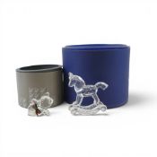 Swarovski Rocking Horse (183270) retired 2004 designed by Gabriele Stamey. Faceted clear crystal.