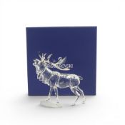 Swarovski Crystal Stag figurine (291431) retired 2011 designed by Adi Stocker in clear and frosted
