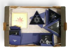 Swarovski Crystal Christmas Hanging Decorations to include:- Set of three Stars (842602) retired