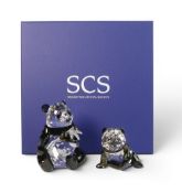 Swarovski 2008 Endangered Wildlife Panda Mother and Cub (900918) retired 2008, designed by Heinz
