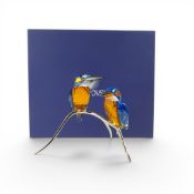 Swarovski Crystal 'Silver Lake' Collection Paradise Kingfishers (945090) retired 2013 designed by