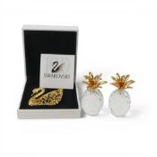 Swarovski Crystal Selection to include:- Two Small Pineapples (012726) retired 2006 designed by