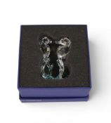 Swarovski Seahorses (885589) retired 2014 designed by Edith Mair, clear faceted crystal seahorses in