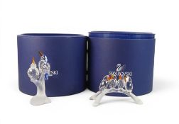 Swarovski clear crystal with coloured accents, Malachite Kingfishers (623323) retired 2003