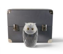 Swarovski Silver Crystal Giant Owl (010125) retired 2008 designed by Anton Hirzinger presented