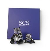 Swarovski 2008 Endangered Wildlife Panda Mother and Cub (900918) retired 2008, designed by Heinz