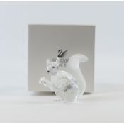 Swarovski Crystal SCS Squirrel with frosted tail, 10th anniversary edition complete with black