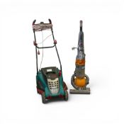 Dyson DC25 upright ball vacuum cleaner, together with Bosch Rotak 430 Ergo-Power electric lawn
